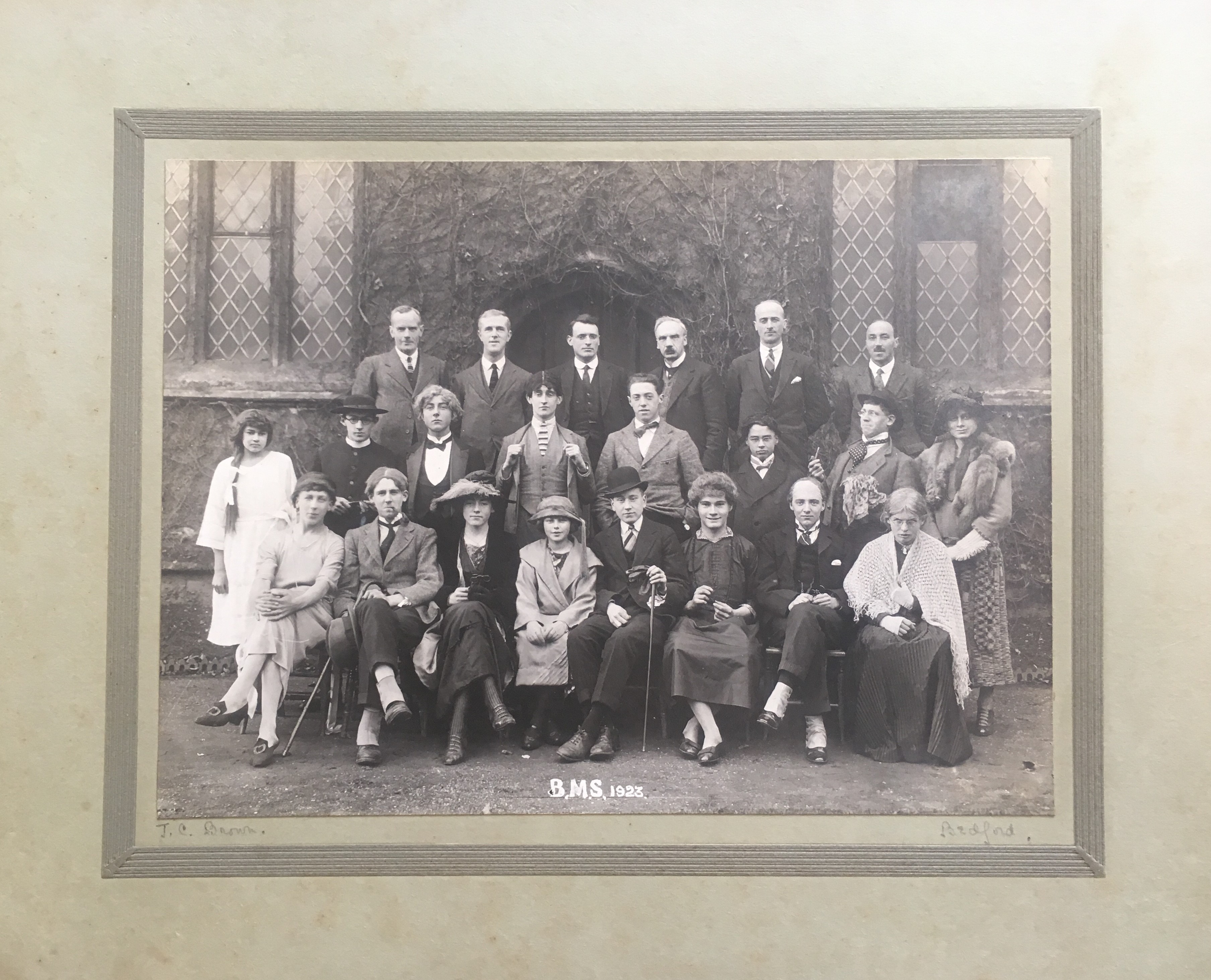 1923 BMS Dramatic Society incl Christopher Fry (2nd left, middle)-BMS-P1883