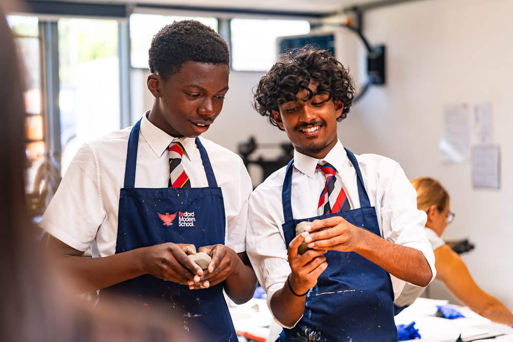 Pupils working in a practical lesson